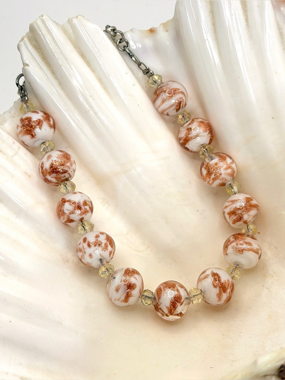 Vintage Murano Glass Bracelet, Handcrafted in Venice, Italy, 6.5”L w/1” Extender